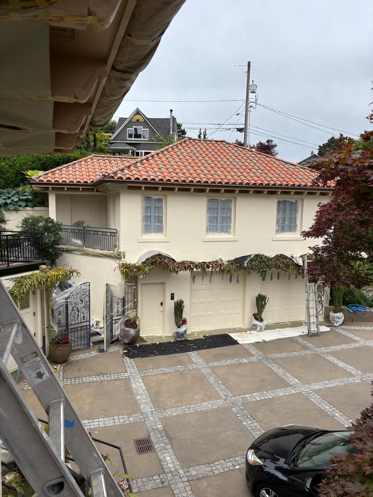 Residential property with tile roofing
